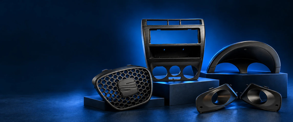 Consola Seat Ibiza 6K2, aro Polo 6N2 e grelhas escolhidos do catálogo Formetric3D.