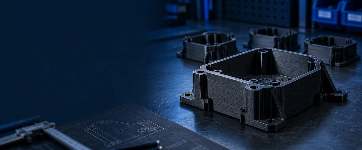 Peças técnicas e produção em série por impressão 3D.