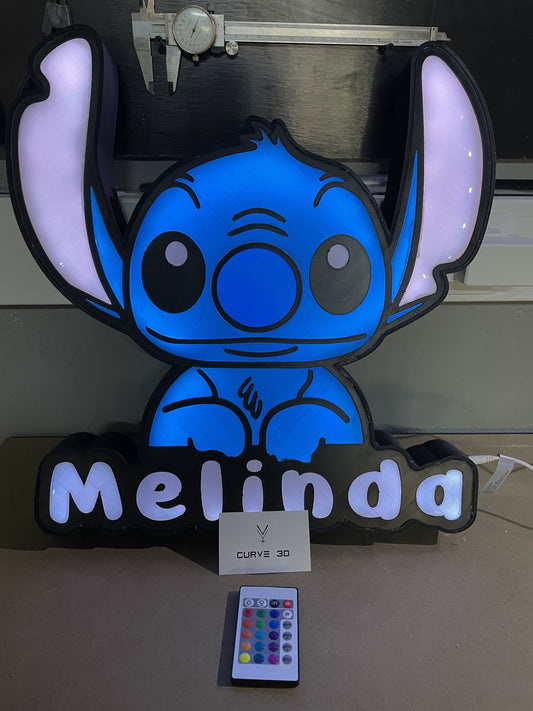 Candeeiro Stitch com Nome